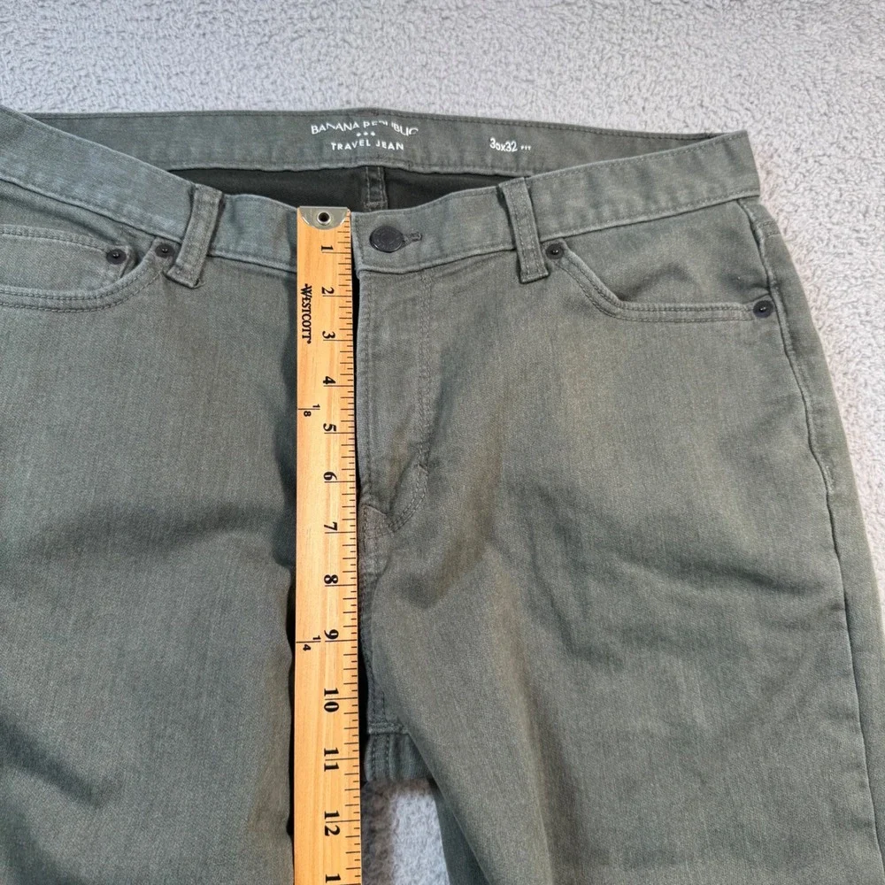 Banana Republic‎ Travel Jean Mens 36x29 Olive Green Slim Fit Stretch Pants